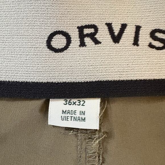 Orvis Tech Pants Men’s 36x32 Fit 39x32.5 Olive Green Hiking Light Nylon Stretch - Picture 11 of 16